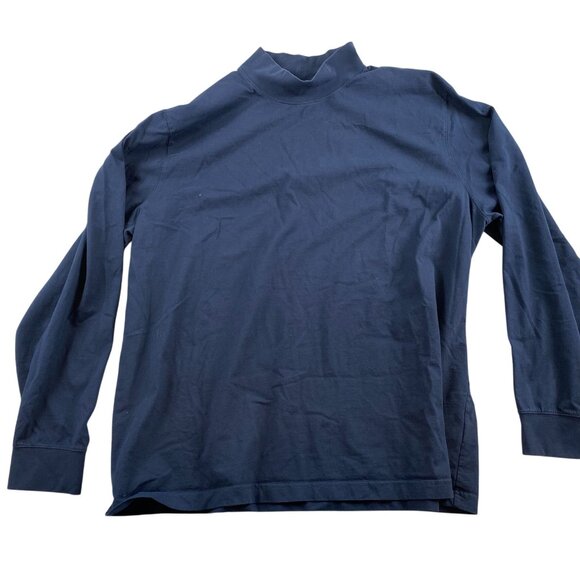 L.L. Bean Mens Shirt XXL Traditional Fit Navy 100% Cotton Turtleneck Long Sleeve - Picture 1 of 4